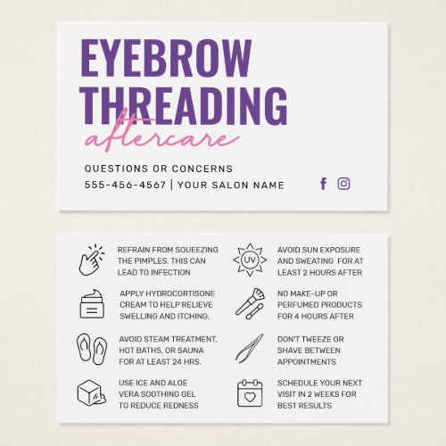 Modern Purple Simple Eyebrow Threading Aftercare 
