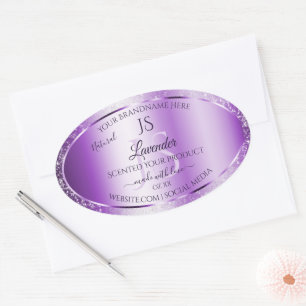 Modern Purple Soft Glitter Product Labels Monogram