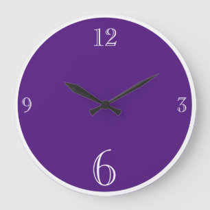 Modern Purple Solid color Basic minimalist Large Clock