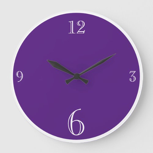 Modern Purple Solid color Basic minimalist  Large Clock