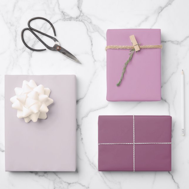 Modern Purple Solid Color Wrapping Paper Sheets (Front)