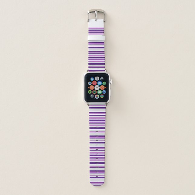 Modern Purple Striped Pattern Apple Watch Band (Front)