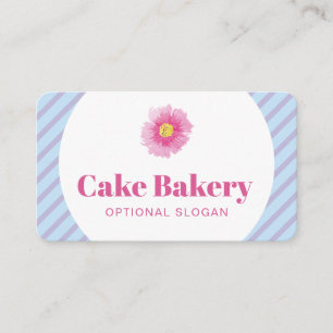 Modern Purple Stripes Bakery Business Card