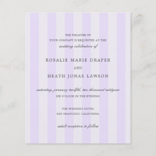 Modern Purple Stripes Budget Wedding Invite Flyer