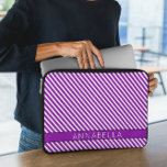 Modern Purple Stripes Laptop Sleeve<br><div class="desc">Add a sleek and stylish touch to your tech with this Modern Purple Stripes Laptop Sleeve. Featuring a contemporary design of bold and subtle purple stripes, this sleeve exudes elegance and sophistication, making it the perfect accessory for work, school, or travel. Made from high-quality, lightweight neoprene, it provides superior protection...</div>