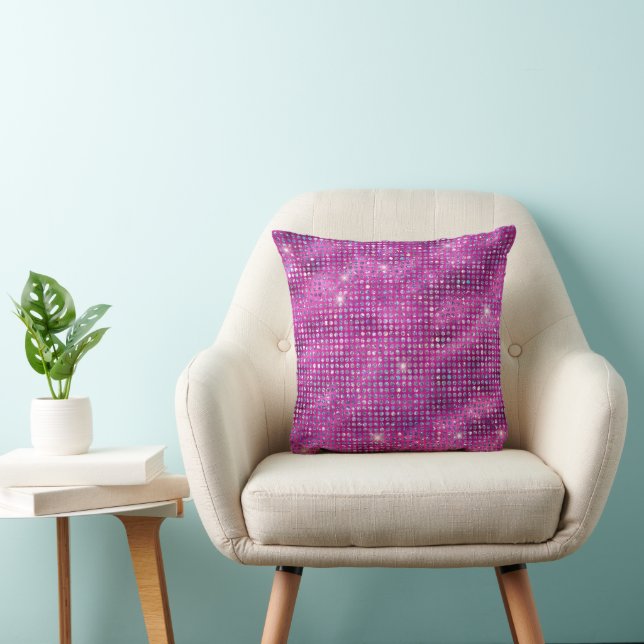 Modern Purple Studded Diamond Pattern  Throw Pillow (Chair)