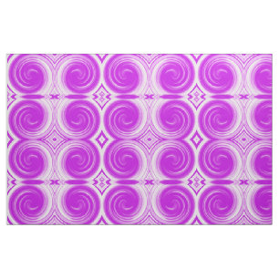 Modern Purple Swirl Abstract Art #2 Fabric
