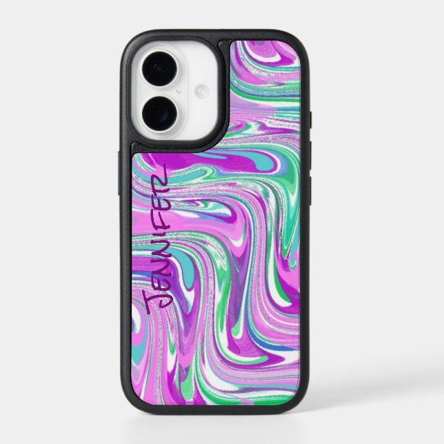 Modern Purple Swirl Otterbox iPhone Case (Back)