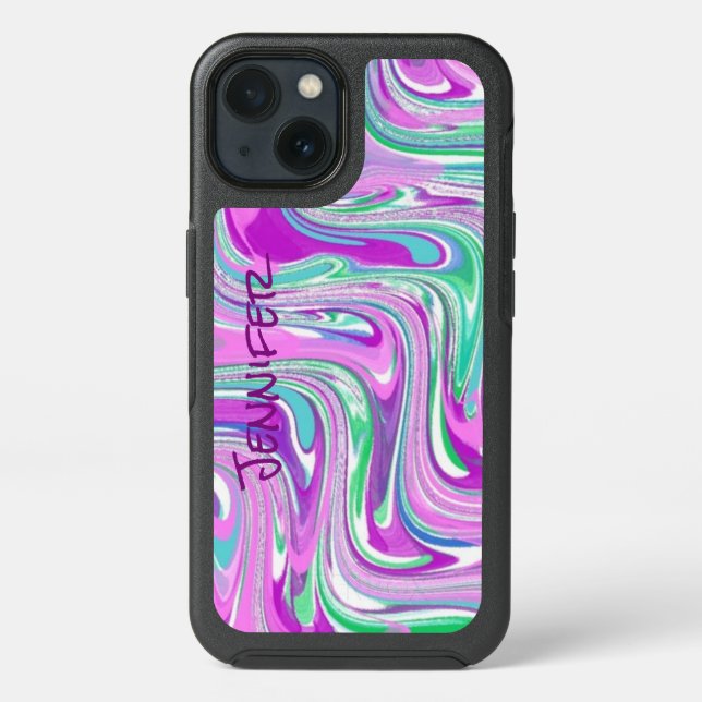 Modern Purple Swirl Otterbox iPhone Case (Back)