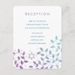 Modern Purple   Teal Bat Mitzvah Insert Cards<br><div class="desc">Custom Bat Mitzvah insert cards for reception,  directions,  or other information. Featuring pretty,  modern purple and teal watercolor Star of David and swirling Tree of Life leaves.</div>