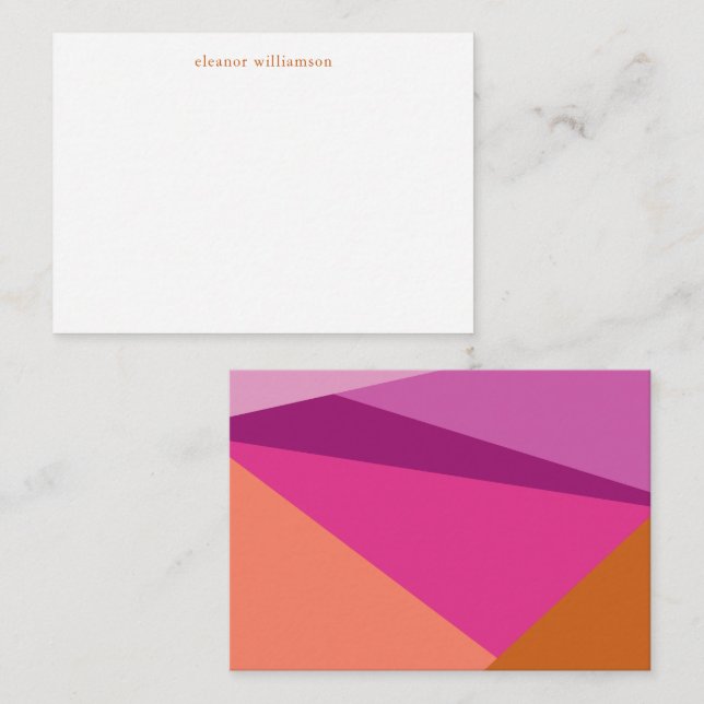 Modern Purple Terracotta Custom Gift Enclosure Note Card (Front/Back)