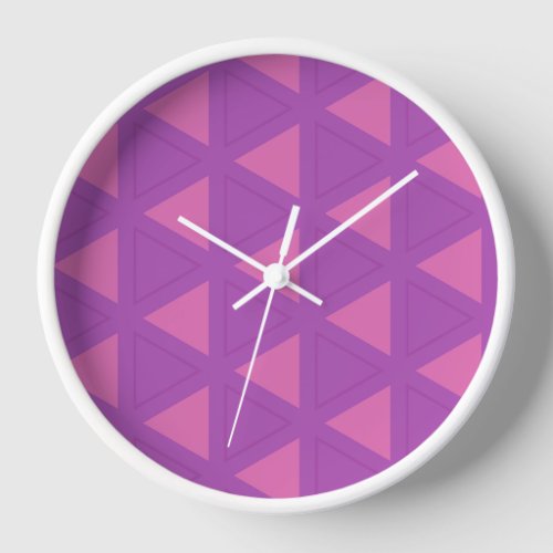 Modern Purple Triangle Pattern Clock