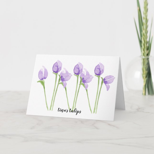 Modern Purple Tulip note card (Front)