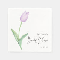 Modern Purple Tulip Solo Bridal Shower Cocktail