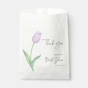 Modern Purple Tulip Solo Bridal Shower Favor Bag
