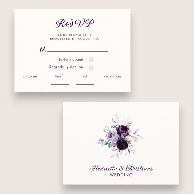 Modern Purple Typography RSVP Card (Creator Uploaded)