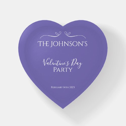 Modern Purple Valentines Day Party Keepsake Paperweight