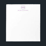 Modern Purple Violet Circle Two Monogram Initial Notepad<br><div class="desc">Personalized Circle Two Monogram Initials Notepad</div>