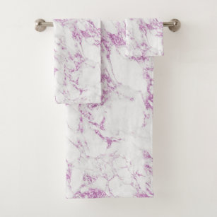 MAKEUP Face Towel Set Purple + White - Set asciugamani viso, bianco e viola  Twins