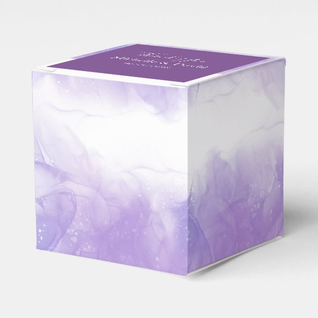 Modern Purple Violet Wedding Favor Box (Front Side)