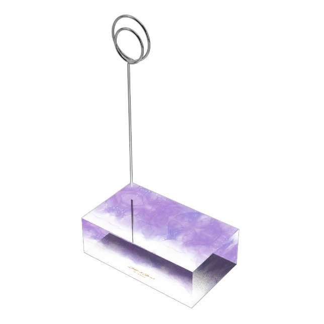 Modern Purple Violet Wedding Table Card Holder (Corner)