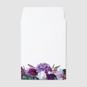 Modern Purple Watercolor Floral Envelope Mailers
