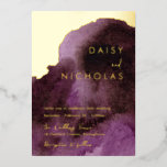 Modern Purple Watercolor Gold Foil Wedding Foil Invitation<br><div class="desc">Modern Purple Watercolor Gold Foil Wedding Foil Invitation

See other invitations in our Niche and Nest Store</div>