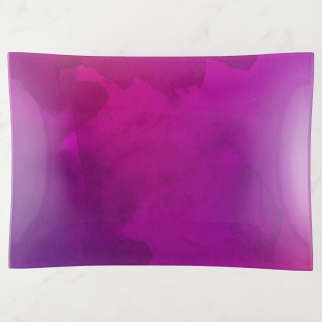 Modern Purple Watercolor Trinket Tray (Front)