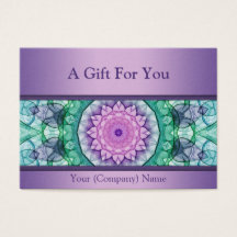 Modern purple waterlily mandala gift certificate