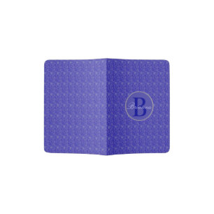 Modern Purple Weave Pattern Monogram Passport Holder