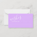 Modern Purple Wedding Advice and Wishes<br><div class="desc">Modern Purple Wedding Advice and Wishes Cards
featuring title in white modern script font style on purple background.</div>