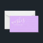 Modern Purple Wedding Advice and Wishes<br><div class="desc">Modern Purple Wedding Advice and Wishes Cards
featuring title in white modern script font style on purple background.</div>
