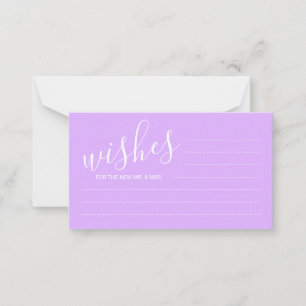 Modern Purple Wedding Advice and Wishes Card