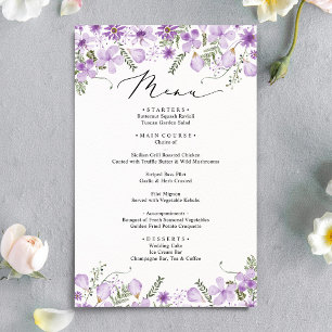 Modern Purple Wedding Menu