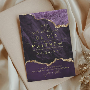   Modern Purple Wedding Photo Invitation 