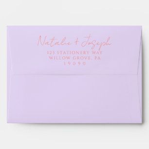 Modern Purple Whimsical Fun Bright Wedding Envelope