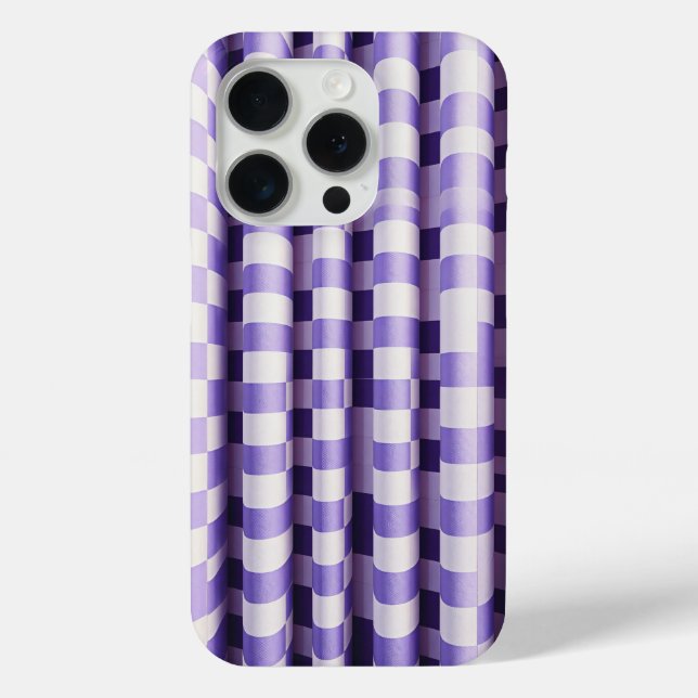 Modern Purple & White 3D Wave Phone Case - Elegant (Back)