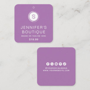 Modern Purple White Boutique Branding Calling Card