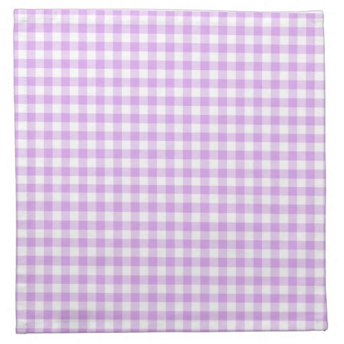 Modern Purple White Buffalo Checks Cloth Napkin