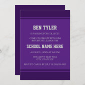 Modern Purple White College Trunk Party Invitation (Front/Back)