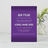 Modern Purple White College Trunk Party Invitation (Standing Front)
