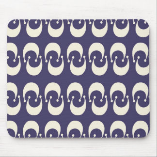 Modern Purple White Double Crescent Moon Pattern Mouse Pad