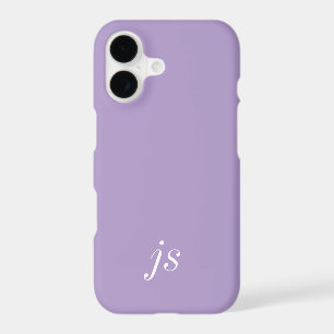 Modern purple White Monogram Name iPhone 17 Case