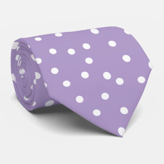 Modern Purple White Polka Dots Groom Gift   Neck Tie