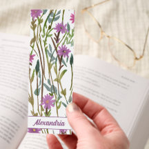 Modern Purple Wildflower Monogram 