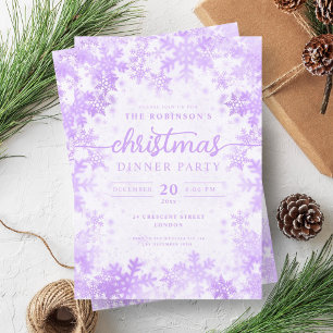 Modern Purple Winter Wonderland Christmas Invitation