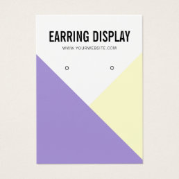 Modern purple yellow color block earring display