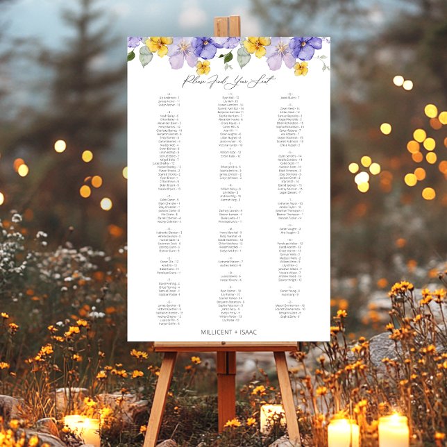 Modern Purple Yellow Violets Floral Seating Foam Board (Creator Uploaded)