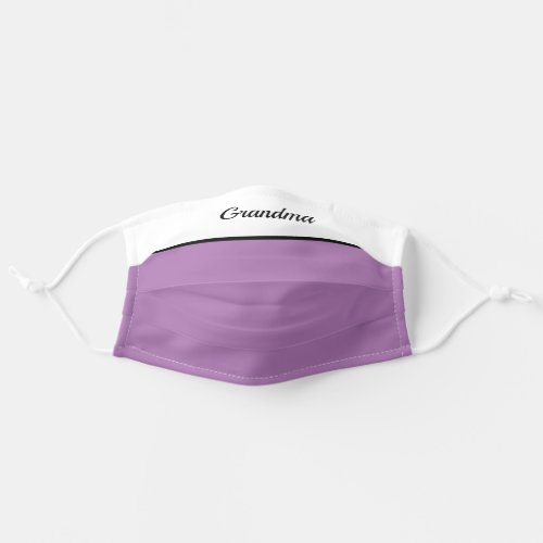Modern Purple Your Name Adult Cloth Face Mask