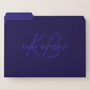 Modern Purplish Colors Cool Name & Monogram File Folder